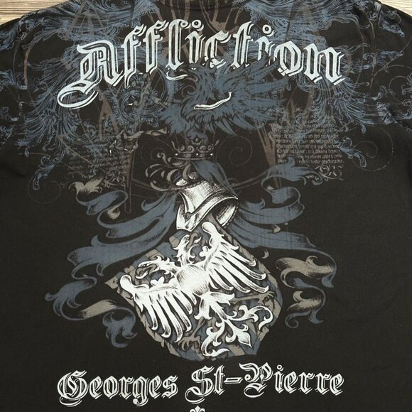 Crazy Vintage Y2K Affliction Rush Georges St-Pierre T Shirt - Picture 4 of 6
